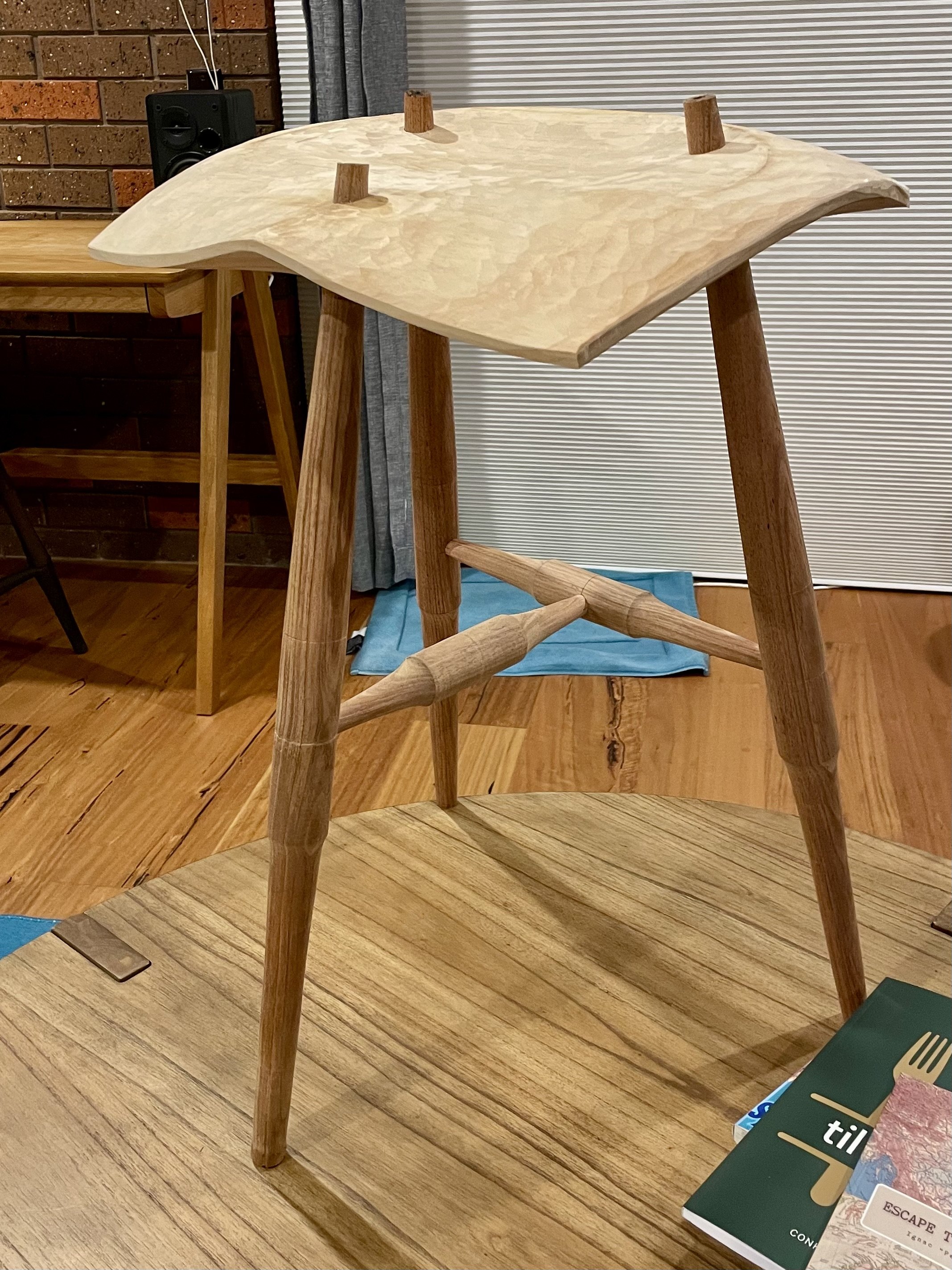 Perch stool in progress 1