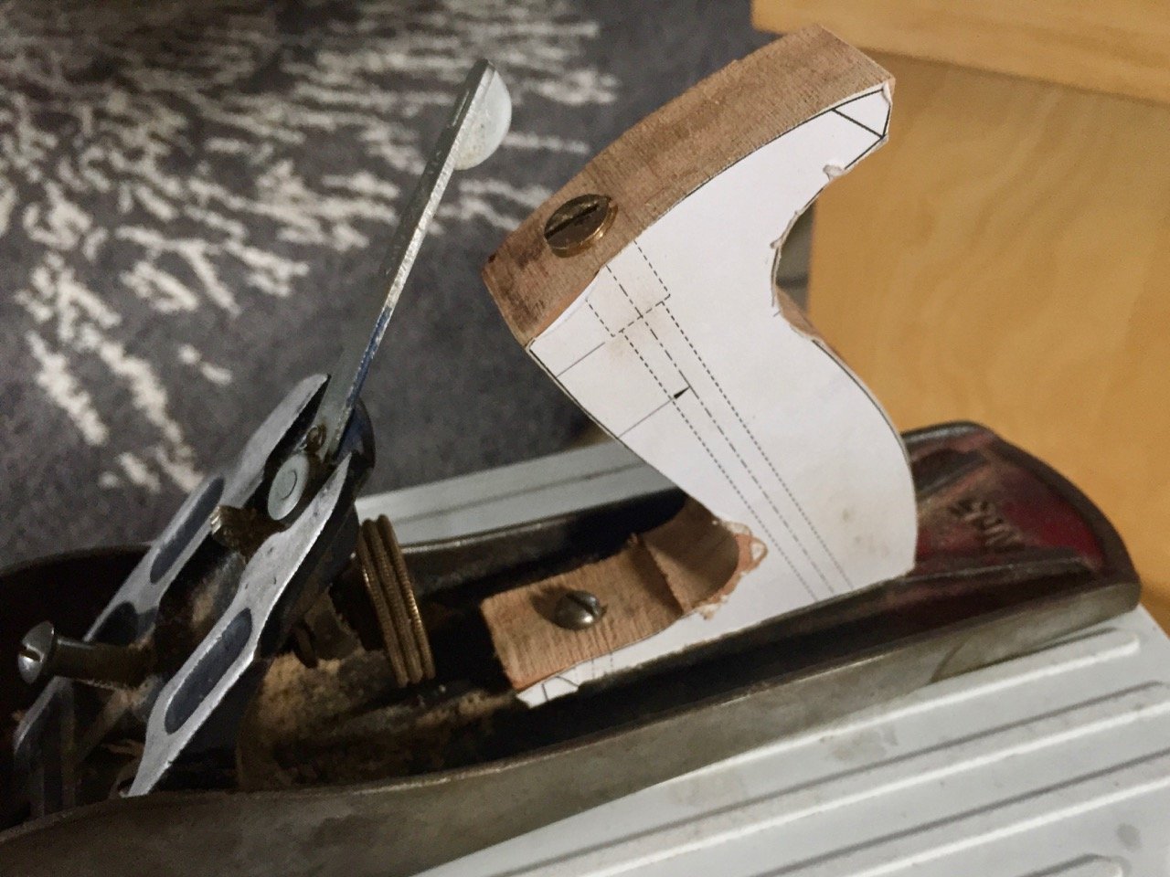 Plane tote rough with template